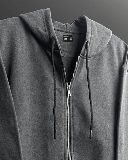 Smoke Grey Zipper Hoodie