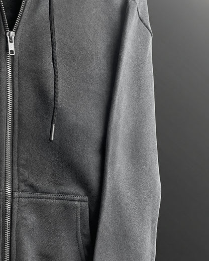 Smoke Grey Zipper Hoodie