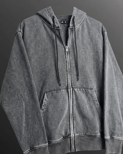 Smoke Grey Zipper Hoodie