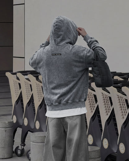 Smoke Grey Zipper Hoodie