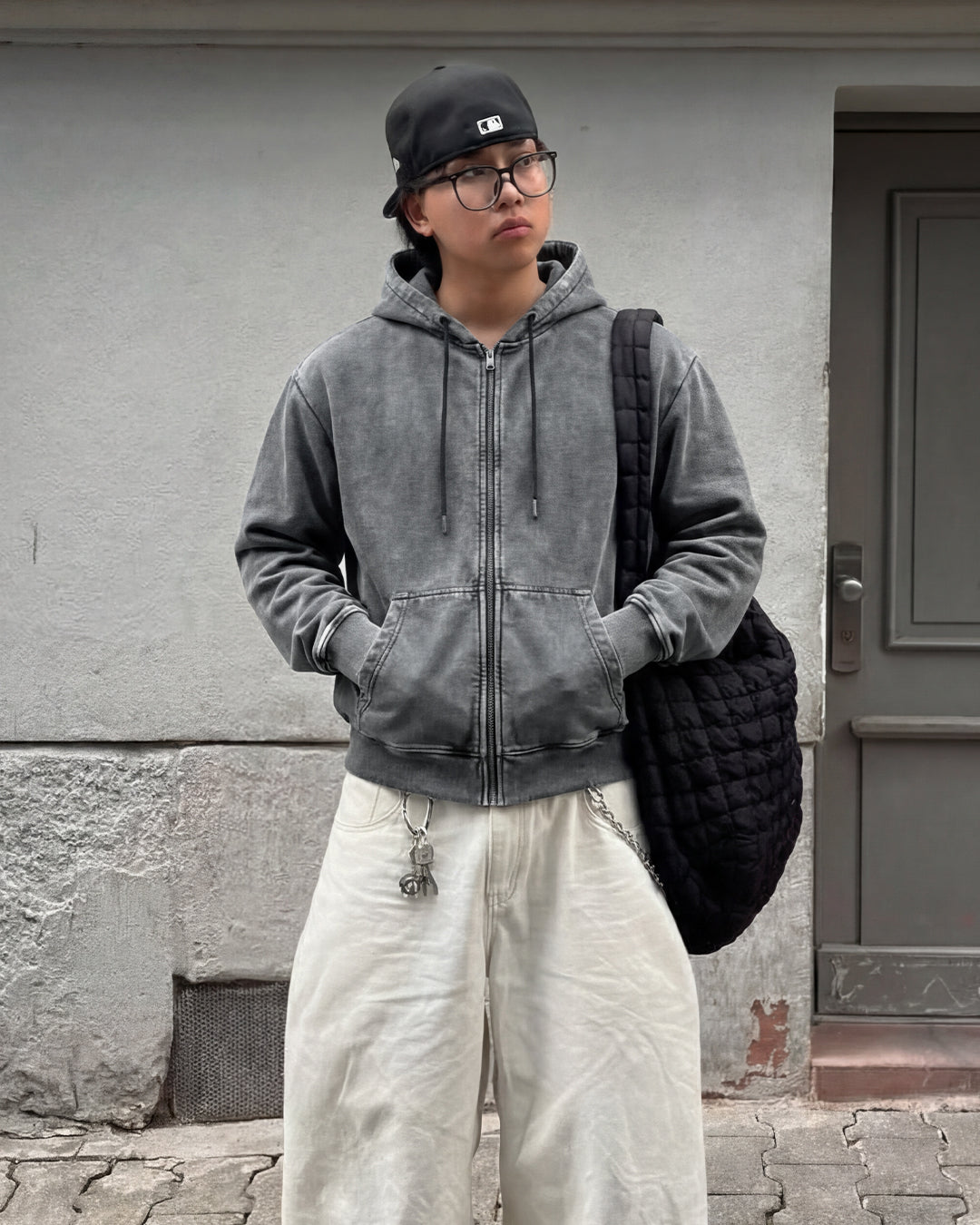 Smoke Grey Zipper Hoodie