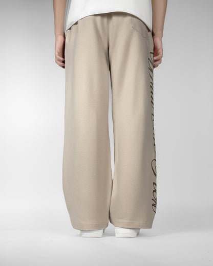 Scripted Cream Essential Cotton Pants