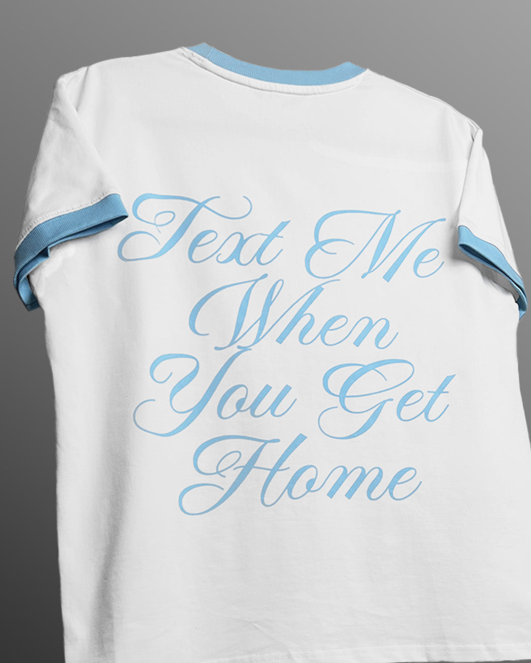 Text Me Slim Fit Ringer White T-shirt – WHAT THE FLEX
