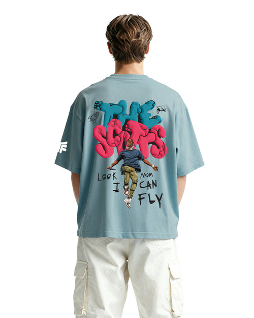 Travis Scott Oversized T-shirt Sky Blue