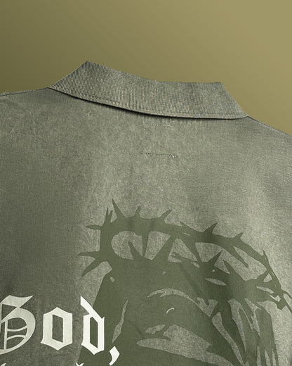 Thank God Washed Polo T-shirt