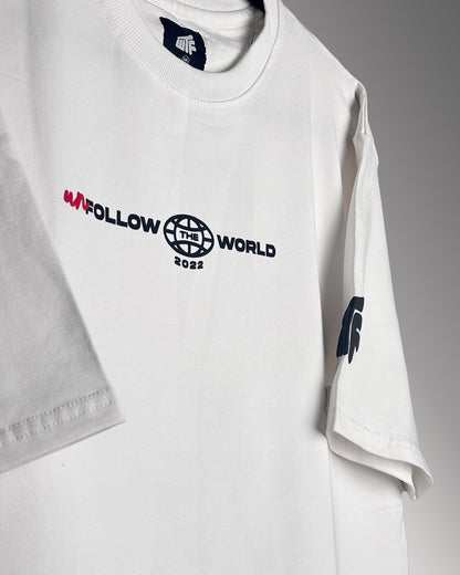Unfollow The World Baggy White Oversized T-shirt