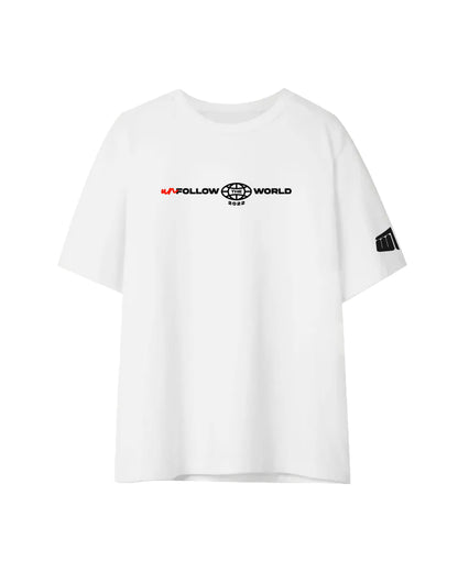 Unfollow The World Baggy White Oversized T-shirt