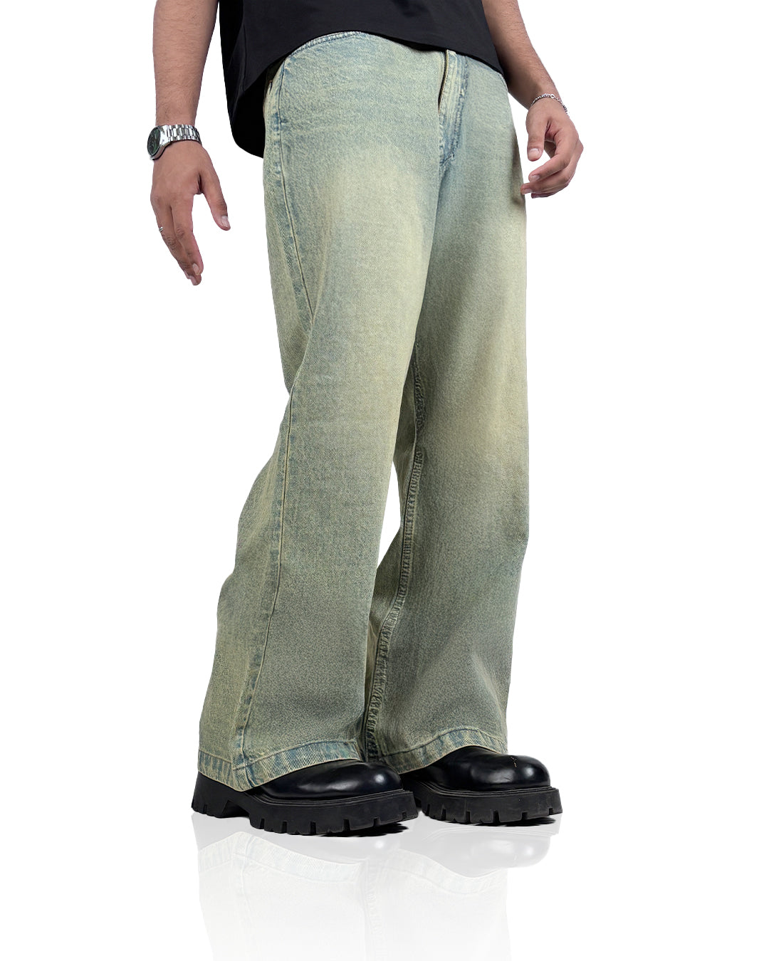 Vintage Blue Wide Flared Jeans