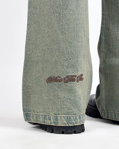 Vintage Blue Wide Flared Jeans