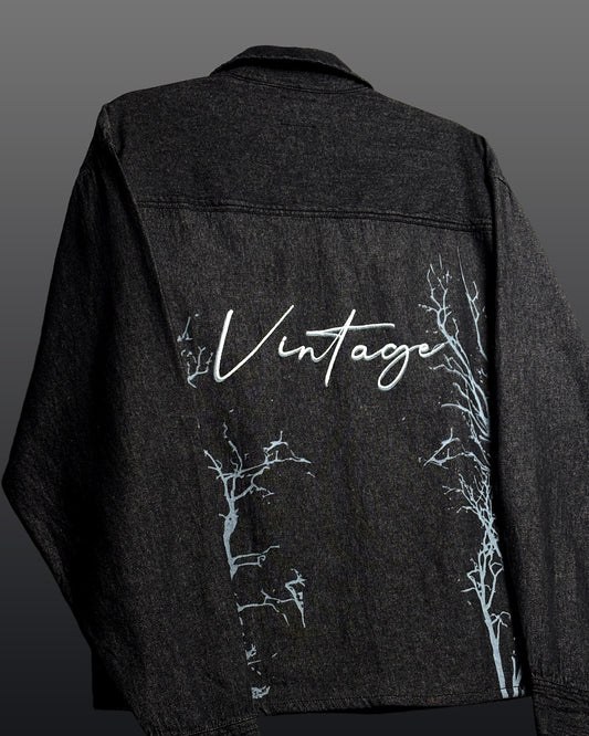 Vintage Black Denim Shirt