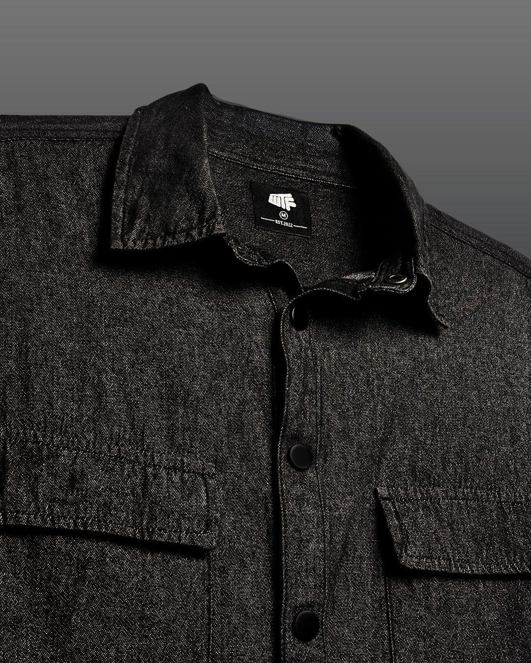 Vintage Black Long Sleeve Denim Shirt