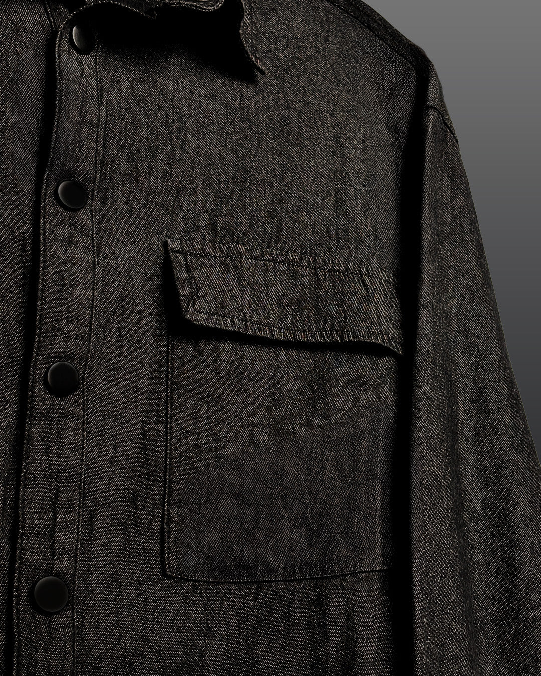 Vintage Black Long Sleeve Denim Shirt