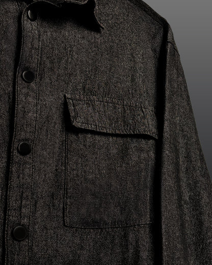 Vintage Black Long Sleeve Denim Shirt