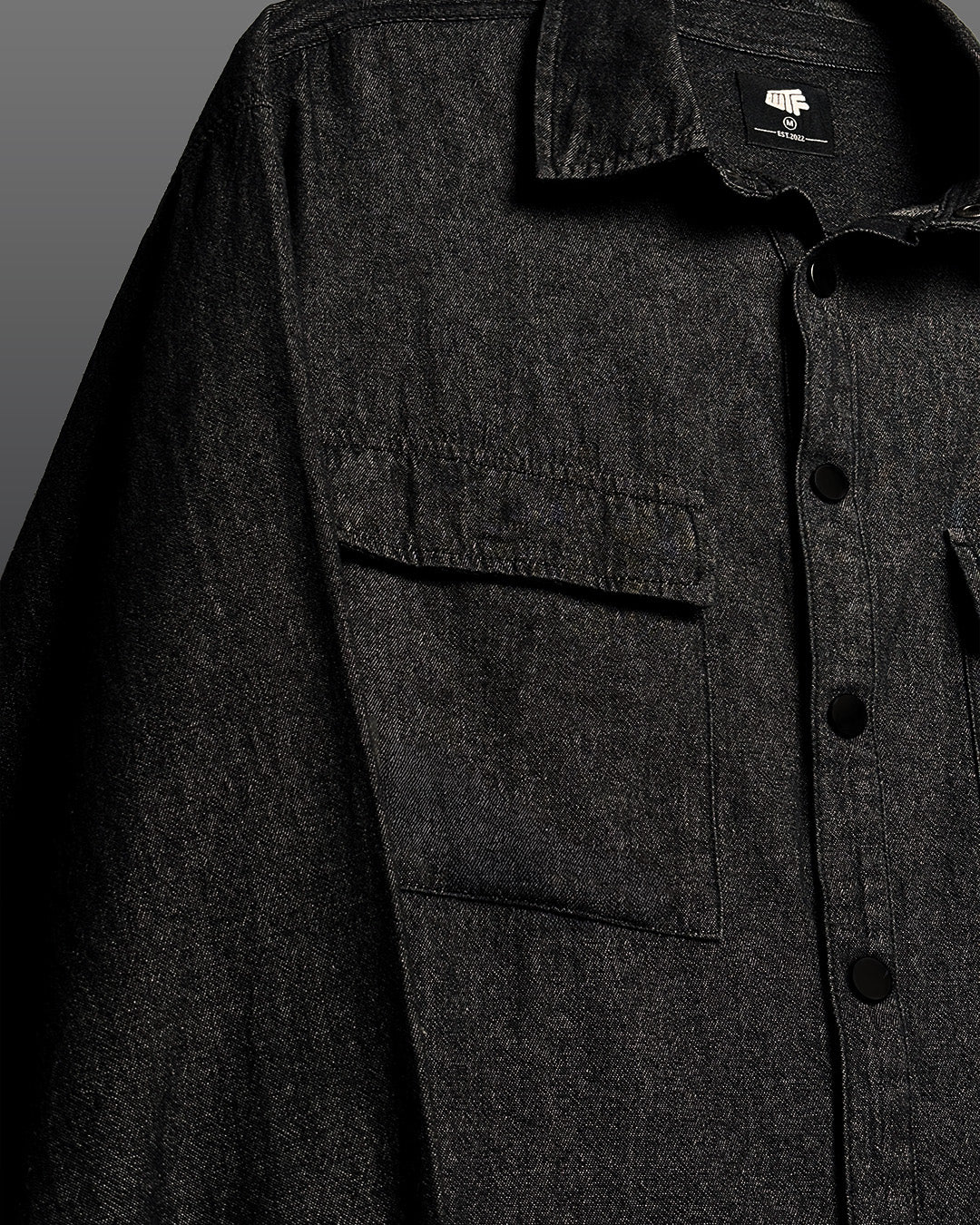 Vintage Black Long Sleeve Denim Shirt