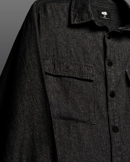 Vintage Black Long Sleeve Denim Shirt