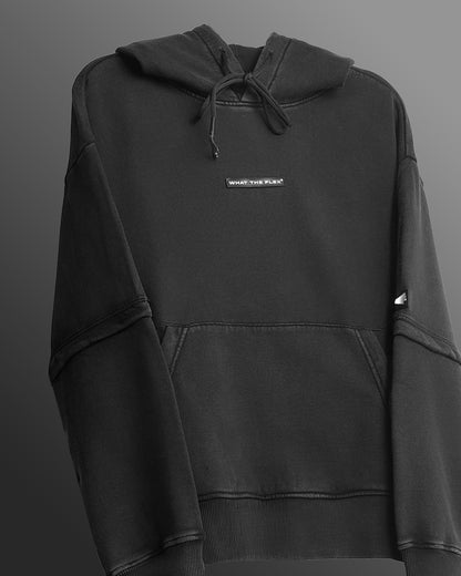 Washed Out  Black Boxy-Fit Hoodie