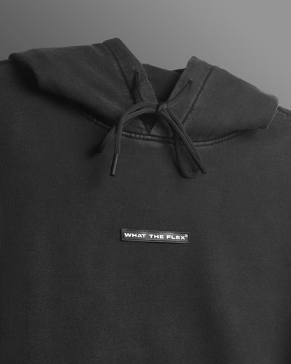 Washed Out  Black Boxy-Fit Hoodie