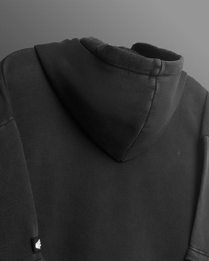 Washed Out  Black Boxy-Fit Hoodie