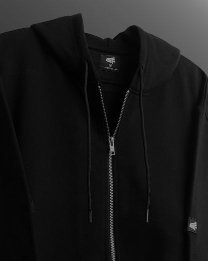 Black Blank Zipper Hoodie