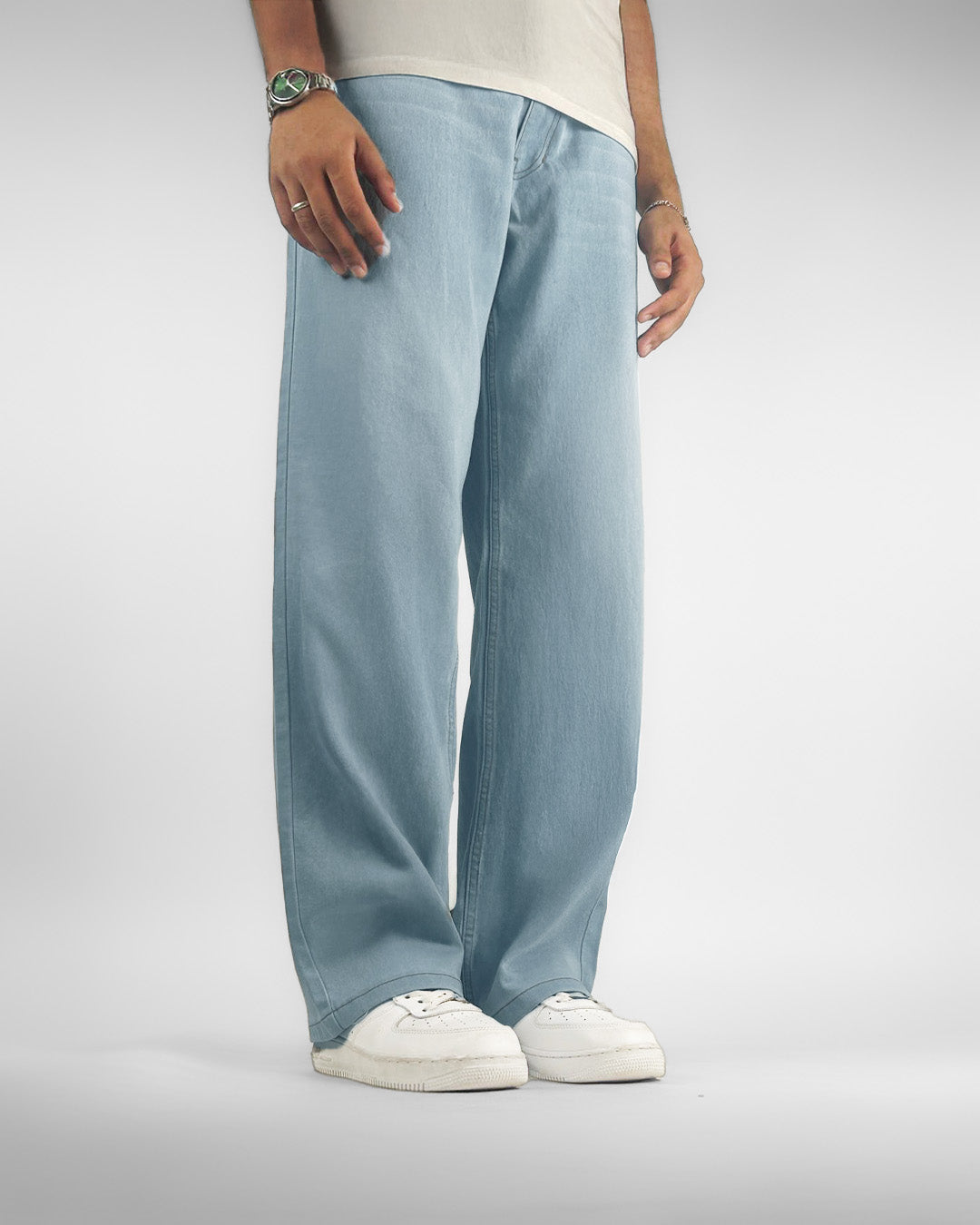 Ice Blue Straight Cut Jeans