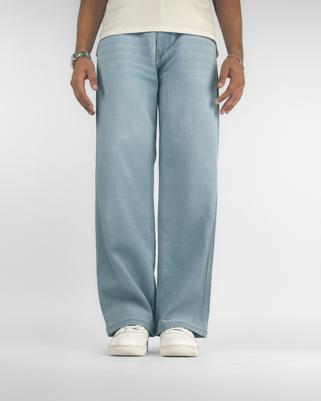 Ice Blue Straight Cut Jeans