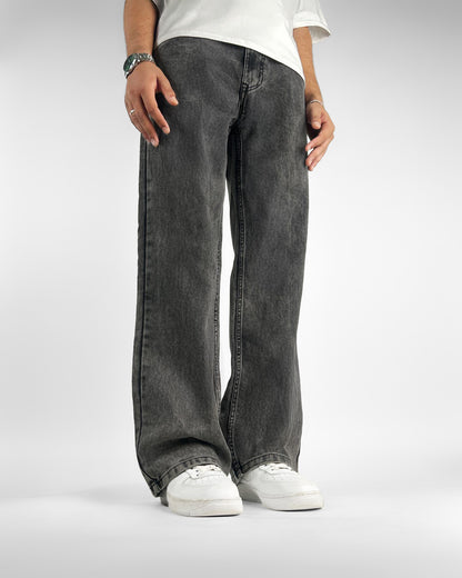 Washed Grey Straight Cut Jeans