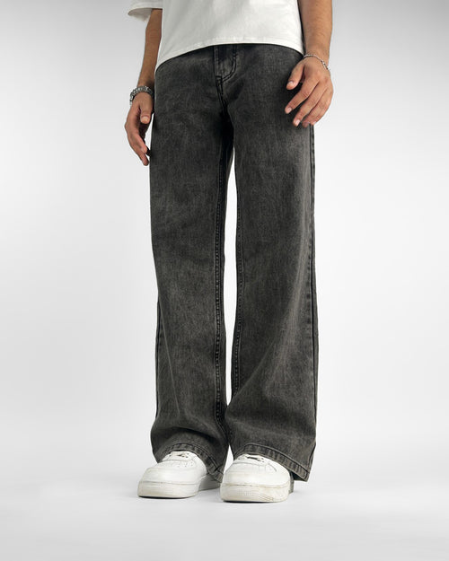 Washed Grey Straight Cut Jeans