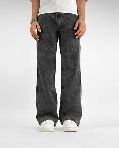 Washed Grey Straight Cut Jeans