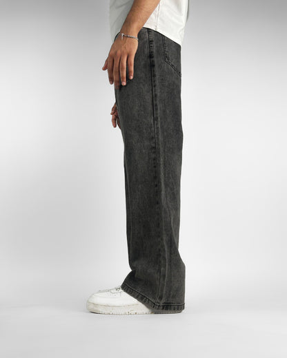 Washed Grey Straight Cut Jeans