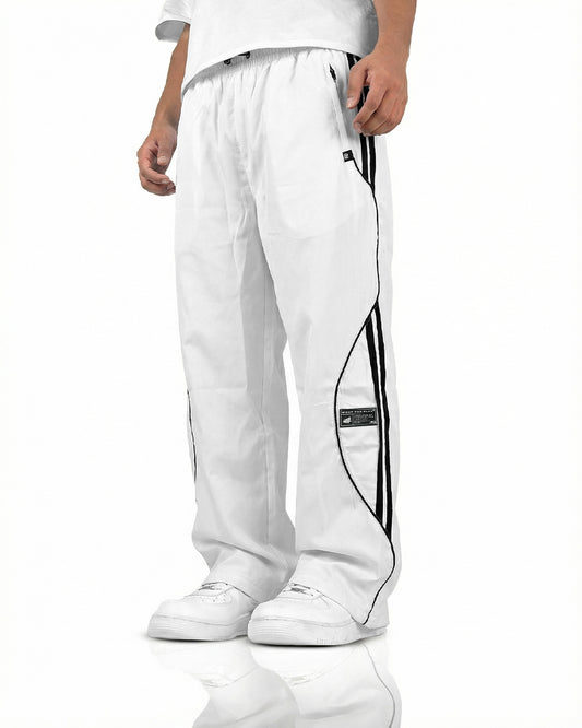 White Arc Parachute Pants