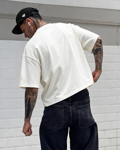 Raw White Boxy-Fit T-Shirt