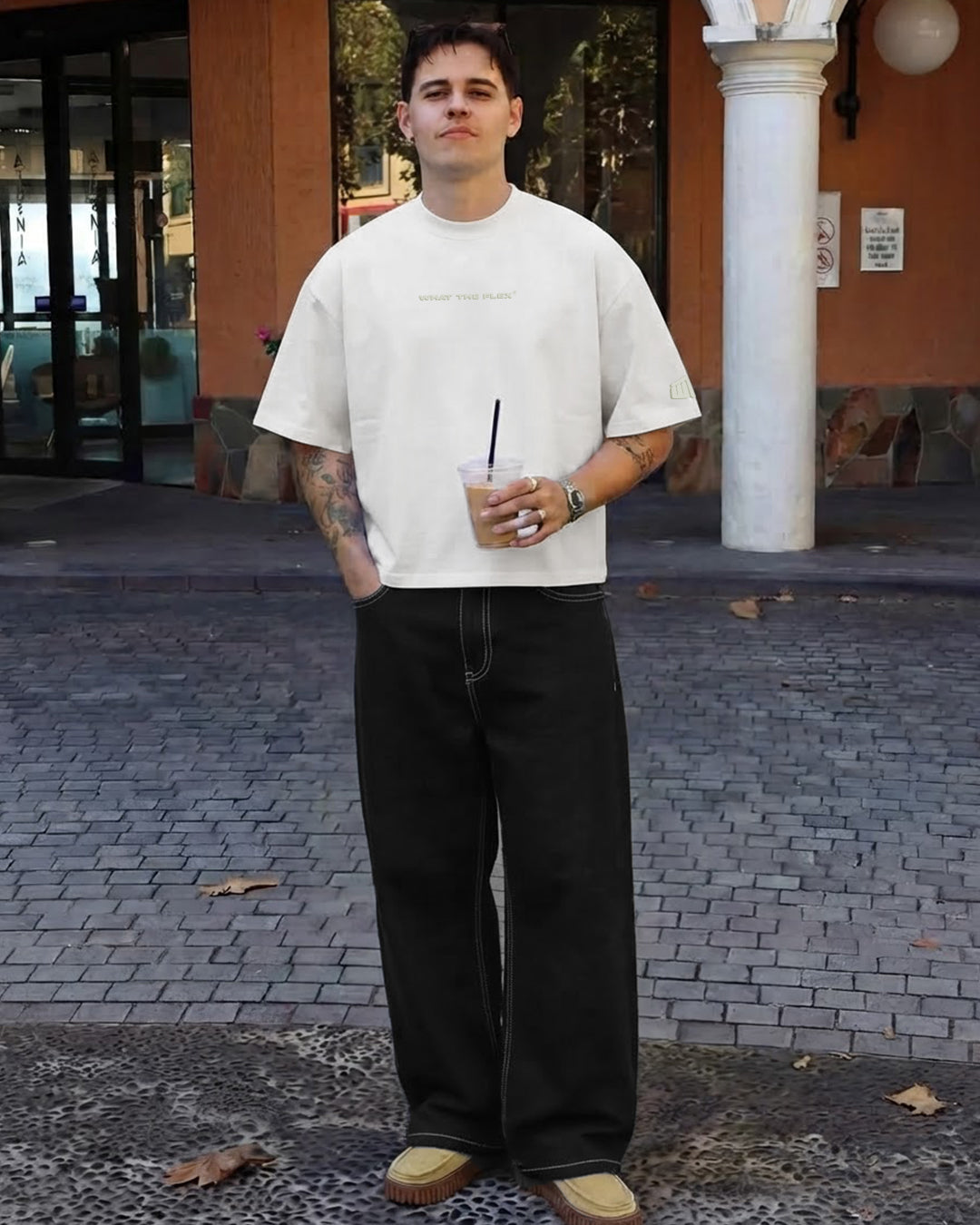 Raw White Boxy-Fit T-Shirt