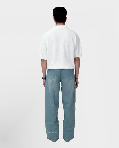 White Urban Knit Polo T-Shirt