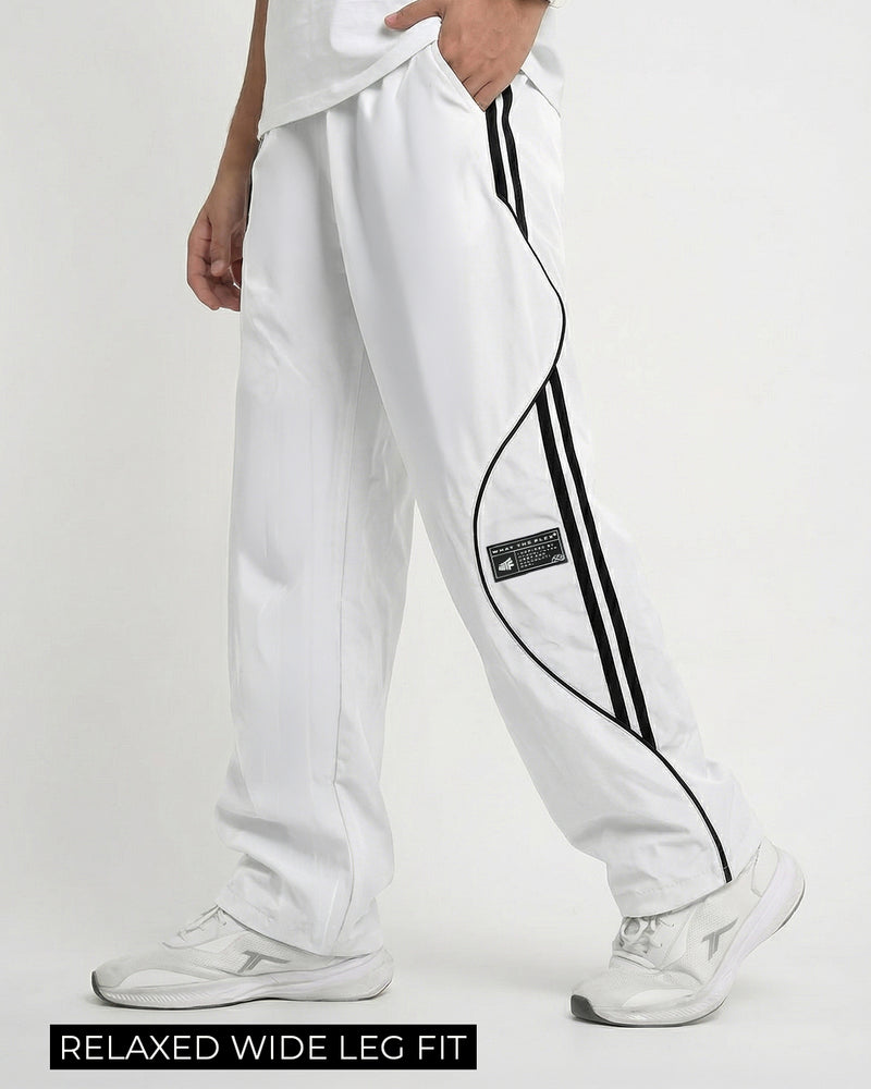 White Arc Parachute Pants