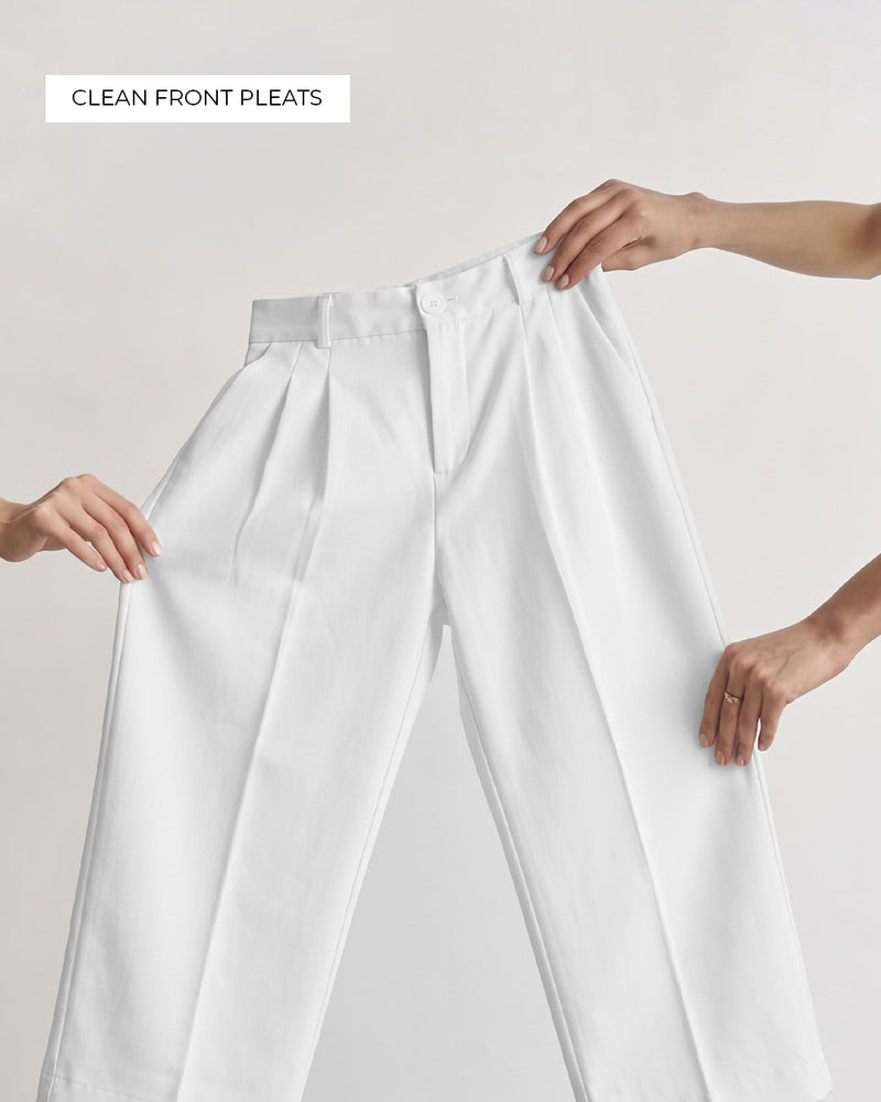 Structured Ivory Korean Pants