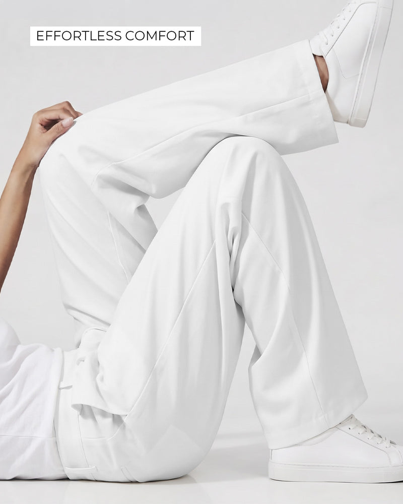 Structured Ivory Korean Pants