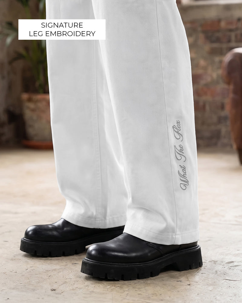 Structured Ivory Korean Pants