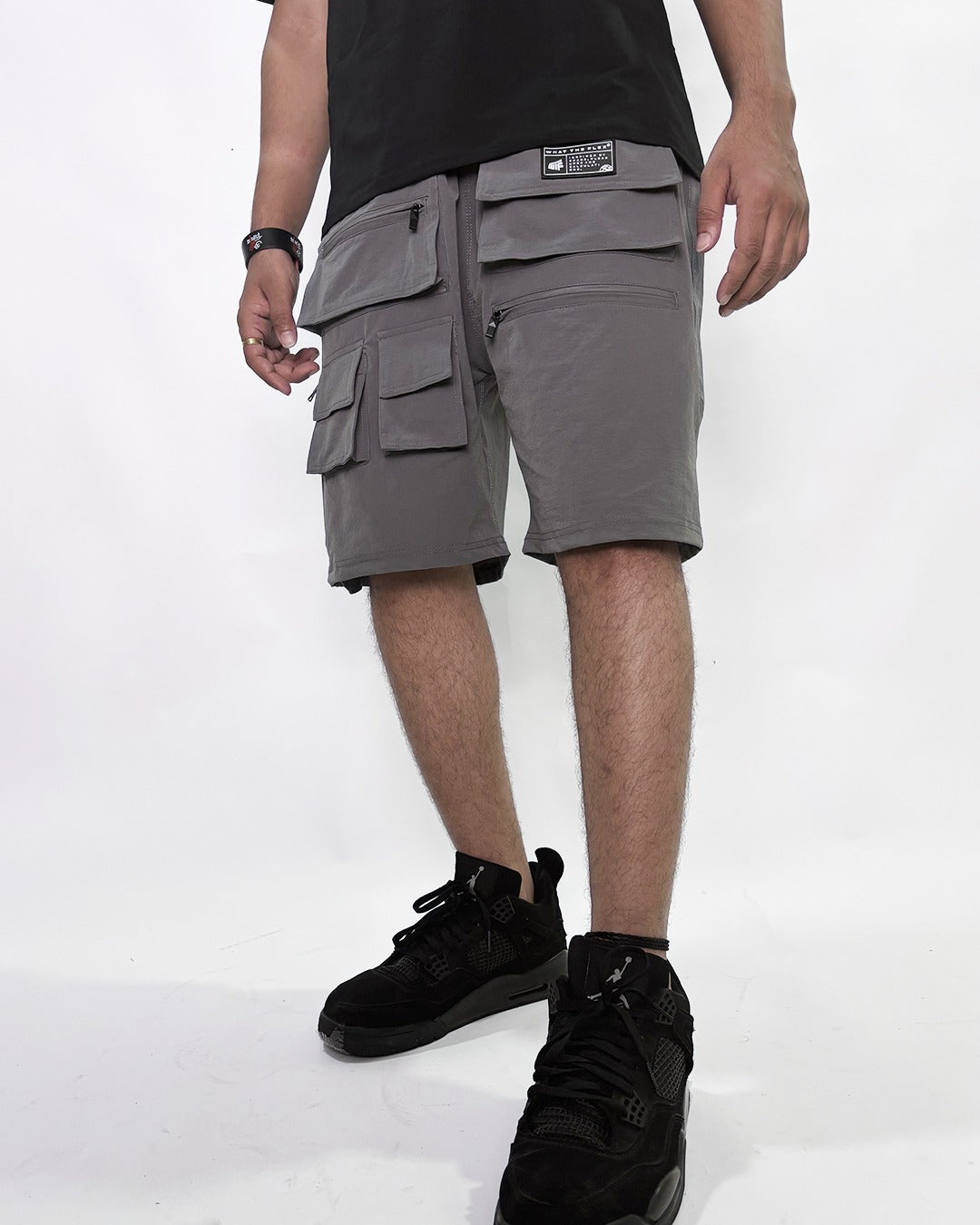 shorts, cargo, utility, pockets, summer, relaxed, comfortable, grey