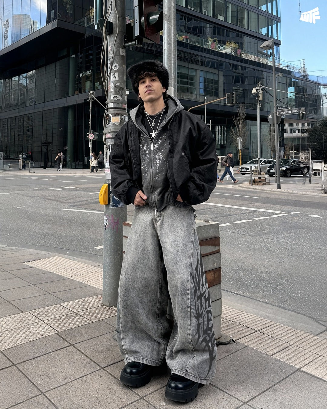 The Flex Symbol Grey Baggy Jeans