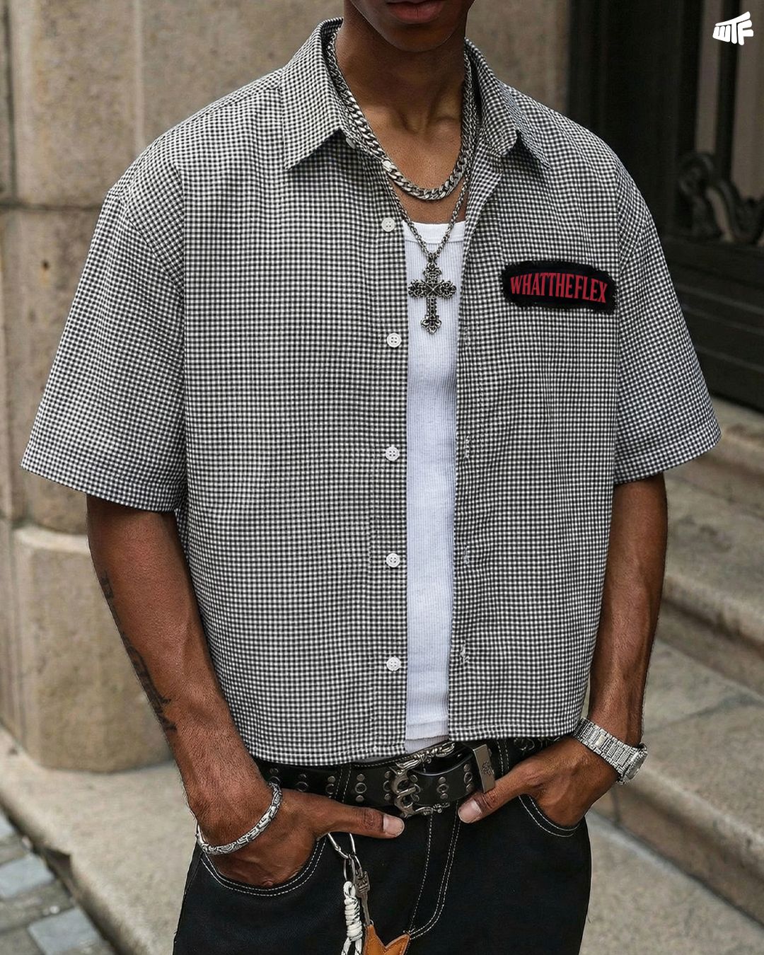 Feelings Checks Black shirt