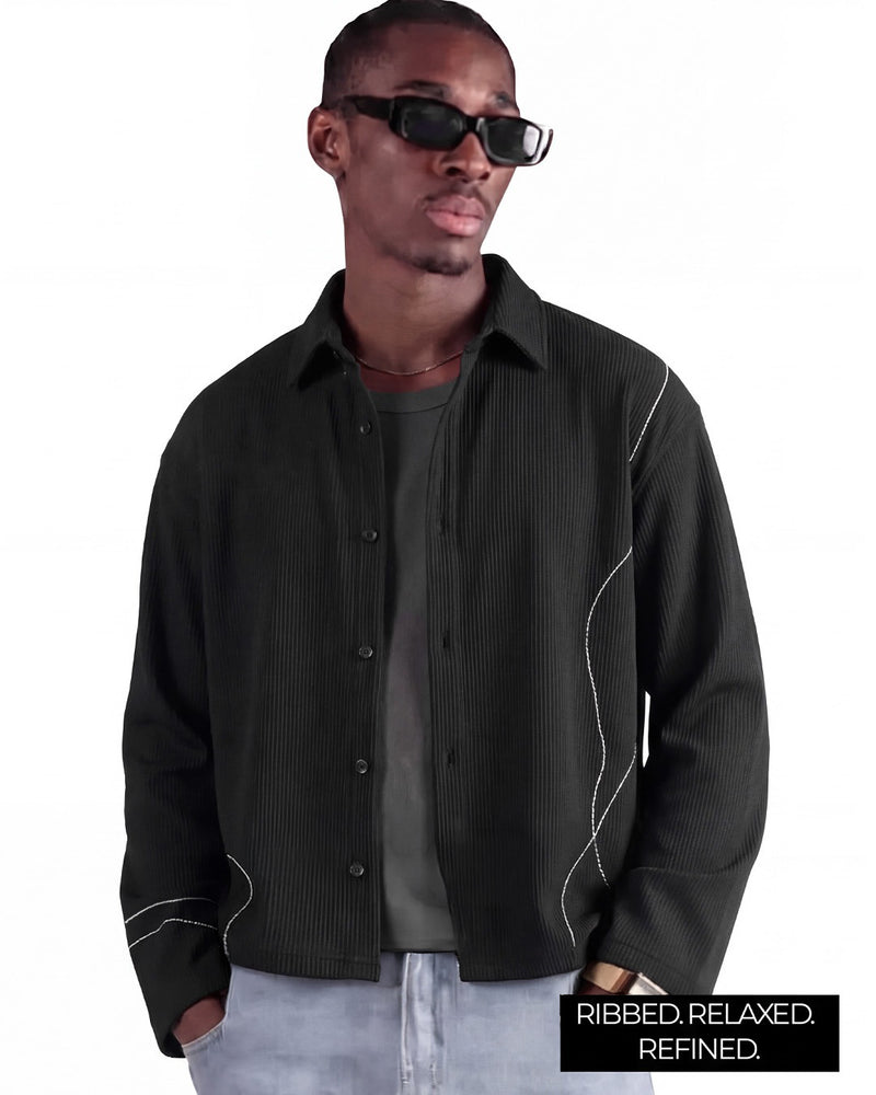 Infinite Black Ribbed Shirt
