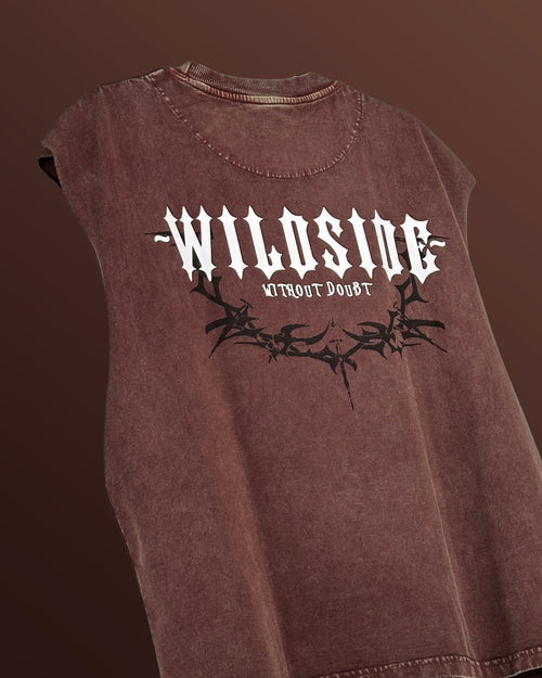 Wildside Brown Acid Wash Vest
