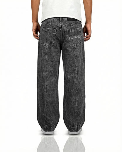 Zipper Denim Baggy Jeans