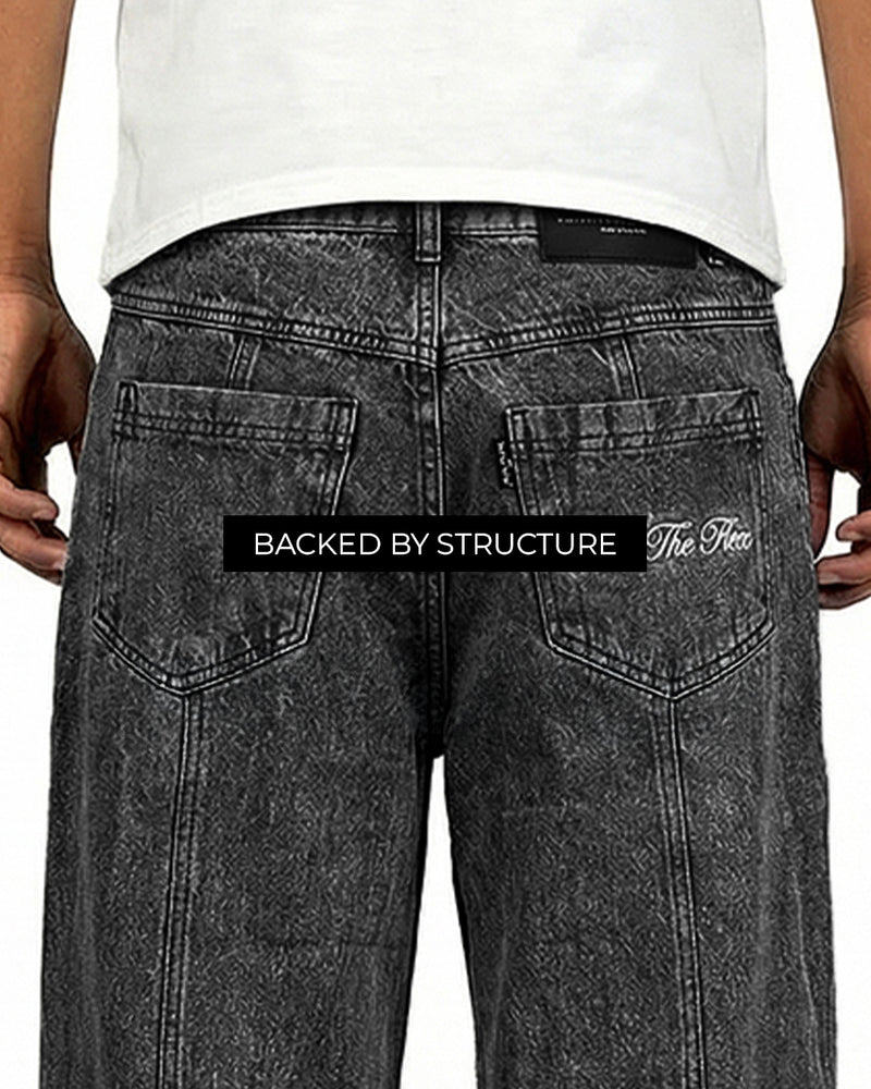 Zipper Denim Baggy Jeans