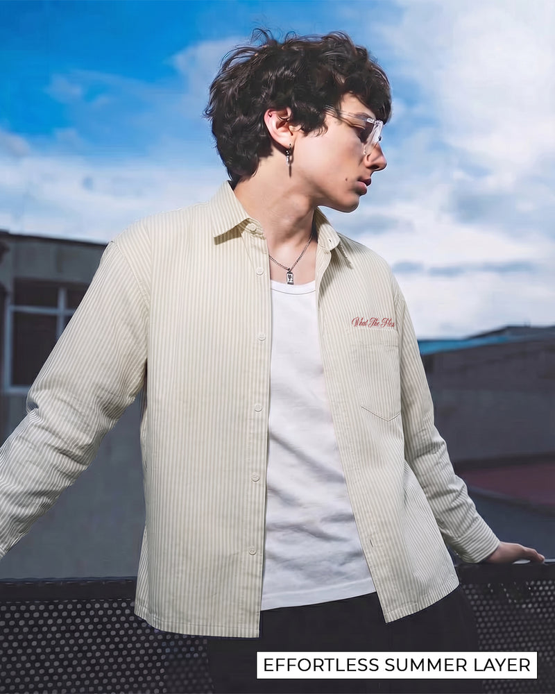 Alive Beige Striped Shirt