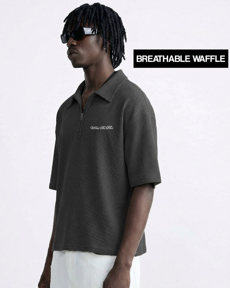 Grey Polo With Zip