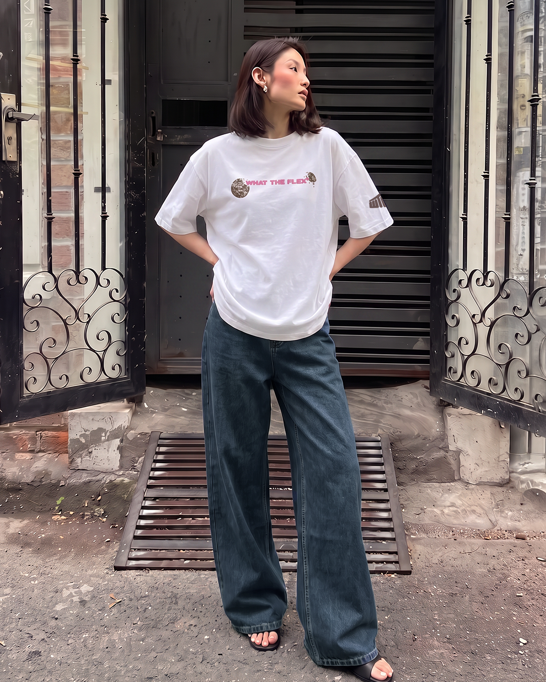 Ate It Boxy-Fit White T-shirt For Women.
