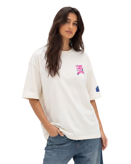 Better Boxy-Fit Off-White T-shirt For Women.