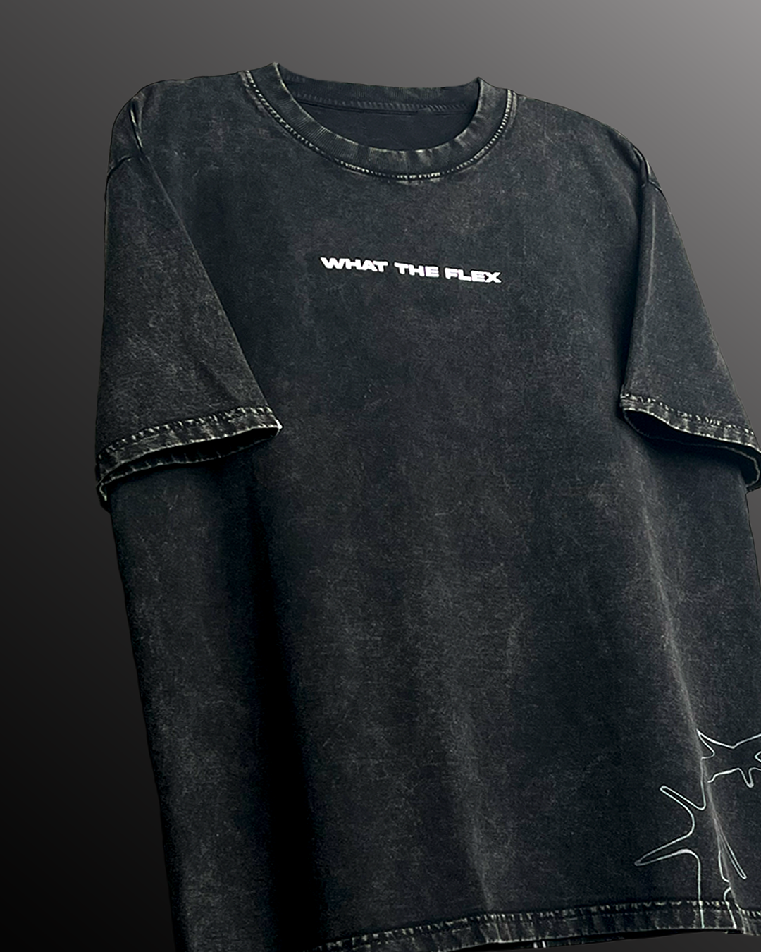 black acid wash t shirt 