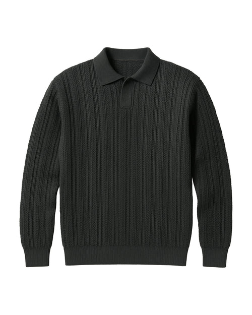 Ink Black Polo T-shirt Full Sleeve